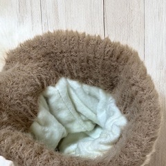 【新品】ニット帽 帽子 かわいい 耳付き キャメル 秋 冬の画像