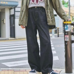 RAGEBLUE よぴよここ ストレートデニムパンツ ブラック Mの画像