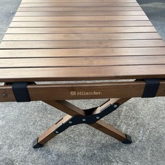 Hilander(ハイランダー) バンブーロールトップテーブル   60 ダークブラウン HCT-014 キャンプ　アウトドア　折り畳みテーブル　の画像