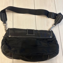 美品　プラダ PRADA ロゴプレート ショルダーバッグ ナイロン ネロブラックの画像