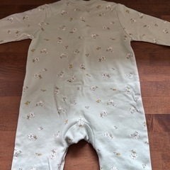 緑　花柄　ロンパース　ベビー　60〜70の画像
