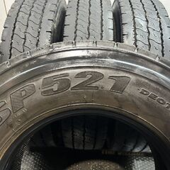 札幌発 引取OK DUNLOP SP521 225/80R17.5 123/122L 17.5インチ トラックタイヤ 夏タイヤ 4本 バリ溝 4t レンジャー ファイター等　(KTT646)クレジットカード QRコード決済可能の画像