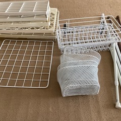 突っ張り棒/折りたたみ式棚　収納セットの画像