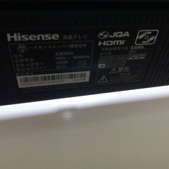 Hisense 43インチ 液晶テレビ 43E65G 43型　4K対応　2022年製の画像