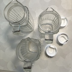 昭和レトロ　ガラスピッチャー 3個セット 水差し 麦茶 ジュース入れの画像