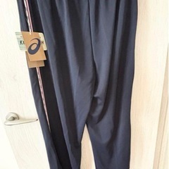 【新品】アシックス トレーニングパンツ ネイビーXLの画像