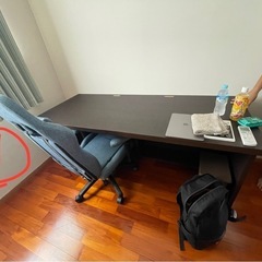 180センチワイドデスク(ブラウン[高級素材・木目]の画像