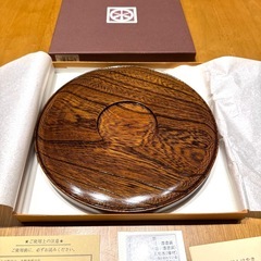 未使用 小田原漆器 欅 7寸仁鳥盆の画像