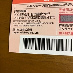 JAL 日本航空　株主優待券の画像