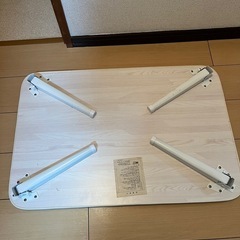 ハウステーブル 木目調 ホワイトカラー コンパクトの画像