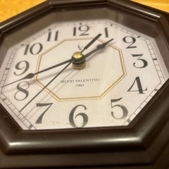 SILVIO VALENTINO 壁掛け時計 八角形 レトロ 箱付き 花模様 ブラウンの画像