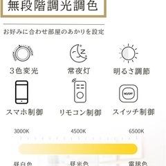 【新品未使用】LED シーリングライト おしゃれ 北欧 照明器具 遠隔制御 無段階調光調色の画像