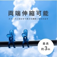 伸縮ステンレス物干し1本 210〜300cmの画像