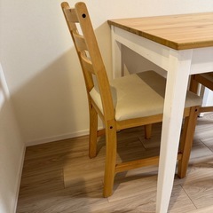 IKEA LERHAMN 木製 正方形 ダイニングテーブルセットの画像