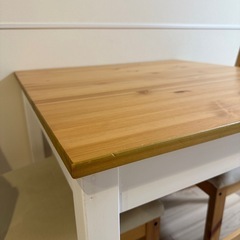 IKEA LERHAMN 木製 正方形 ダイニングテーブルセットの画像