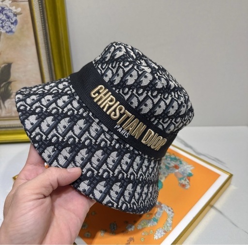 Christian Dior バケットハット オブリーク ネイビー