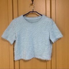 ※非対面OK※ 【２回着用】美品ブルーL半袖ニットDazyデイジーの画像