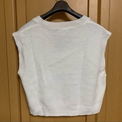 ※非対面OK※ 【数回着用】美品SHEIN L ニットベスト　アイボリーホワイトの画像