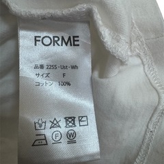 【フォルム】 Tシャツ サイズF 100%コットンの画像