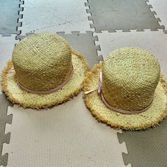 麦わら帽子52cm 　2点の画像
