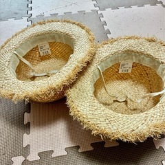 麦わら帽子52cm 　2点の画像