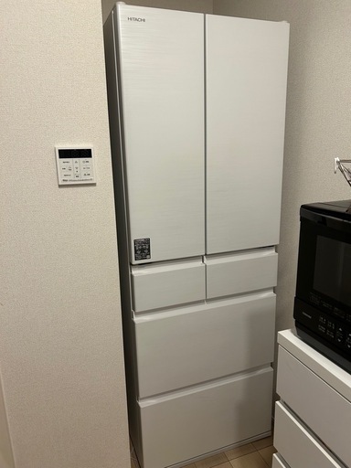 日立 冷蔵庫 幅65cm 485L ピュアホワイト R-HWC49T W 6ドア フレンチドア 大容量 まるごとチルド スマートフォン連携