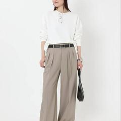 新品タグ付き AP STUDIO ワイドパンツ ベージュの画像