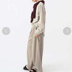 新品タグ付き AP STUDIO ワイドパンツ ベージュの画像