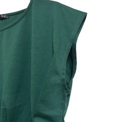 【イング】ダークグリーン ノースリーブ トップス おしゃれ M カットソーの画像