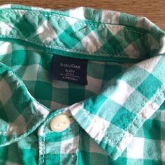 BabyGap/ベビーギャップ☆男児女児ギンガムチェック柄ロンパース［サイズ90］の画像