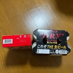 ビール6缶とお菓子の画像