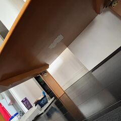 ローテーブル　茶色　幅x奥行きx高さ(cm) 90x60x32 足折りたたみ可能の画像