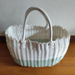 天然素材 マルチバスケット 籠 3点＆ビニール買物バスケットの画像