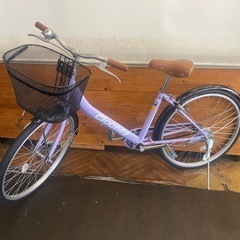【防犯登録無料！】24インチ　子供用自転車　パープルの画像