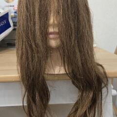 人毛100% アップウィッグ ヘアマネキン ヘアアレンジ 練習の画像
