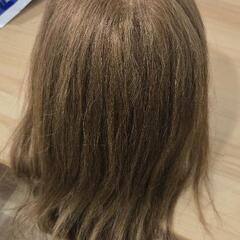 人毛100% アップウィッグ ヘアマネキン ヘアアレンジ 練習の画像