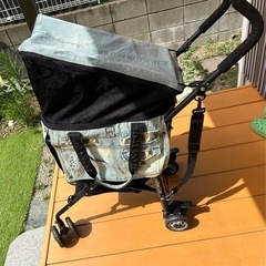 ペットカート　折りたためる　ダメージデニム　新品同様の画像