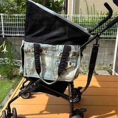 ペットカート　折りたためる　ダメージデニム　新品同様の画像