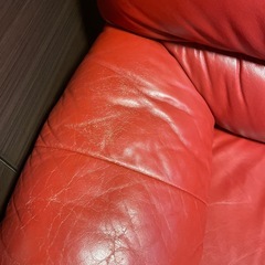 本革　赤ソファ🛋️難ありの画像