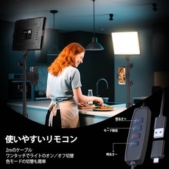 撮影ライト2本セット スタジオ照明　撮影用ライトLEDビデオライト 写真スタジオ撮影 2800-6500Kの画像