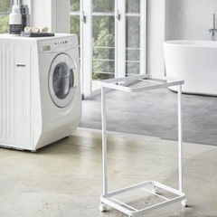 山崎実業 ランドリーワゴン タワー 洗濯カゴラック 2段 カゴ付きの画像