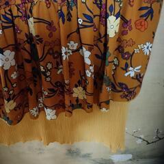  花柄 キャミソール ロングワンピース　レトロ風 Мの画像