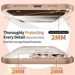 iPhone 16 Pro Max用クリアケース、[MagSafe対応] [ワイヤレス充電] 耐衝撃携帯電話ケースの画像