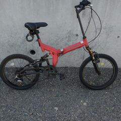 前後サスペンション付き　6段変速　折りたたみ自転車の画像