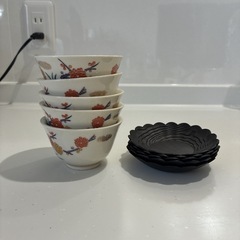 湯呑み＋茶托セット✿5客✿花柄の画像