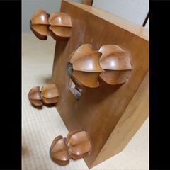 囲碁盤 足付 日向榧 木裏 　 約 ６寸 (17cm) 　蓋付き の画像