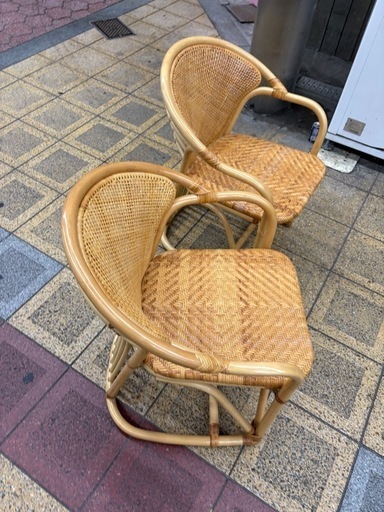 Oliver 超美品　ラダン　椅子二つ　　和風　