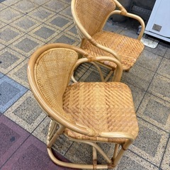 Oliver 超美品　ラダン　椅子二つ　　和風　の画像