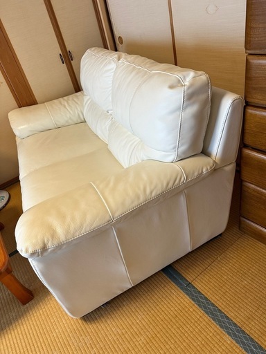 【良品】本革　ソファー　白