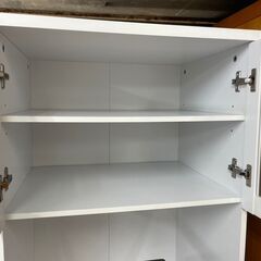 食器棚　No.3920　ホワイト　キッチン収納　レンジ台　【リサイクルショップどりーむ天保山】の画像
